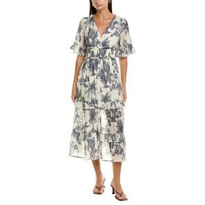 Maison Maar Womens  Midi Dress, Blue